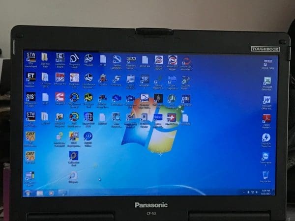 Panasonic CF53 laptop installed Heavy Duty Diagnostic software for Cat Cummins Detroit Mack Volvo International Hino Paccar Perkins John Deere Allison Isuzu JPRO - Image 5