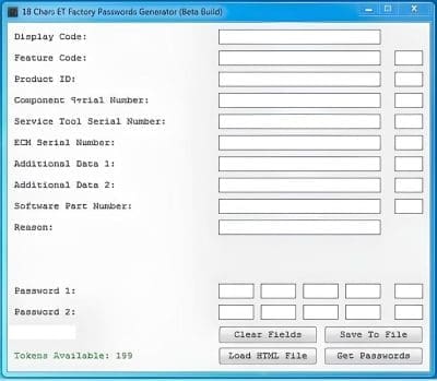 CAT FACTORY PASSWORD GENERATOR