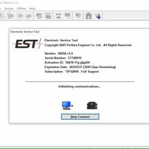 Perkins EST 2025A Diagnostic Software + Factory Password 18 Bit – With Kg